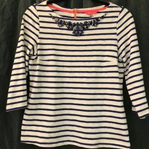Joules Stripe Pullover Top with beading